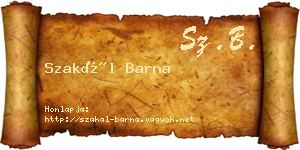 Szakál Barna névjegykártya
