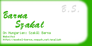 barna szakal business card
