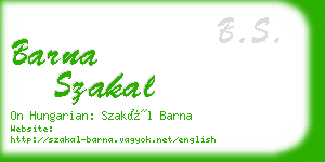 barna szakal business card